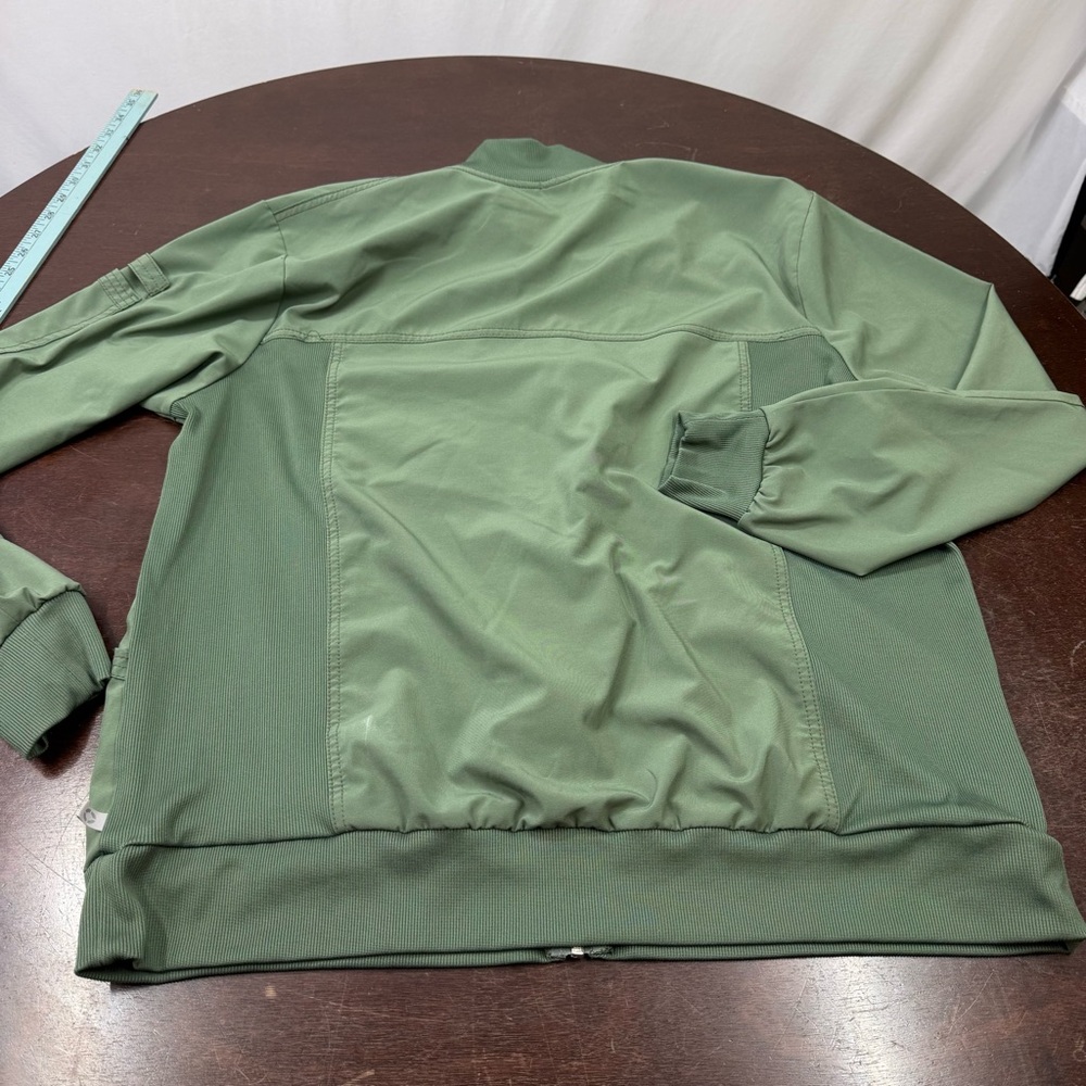 Men's Olive Green Lightweight Zip-Front Shirt Jacket - Picture 2 of 8